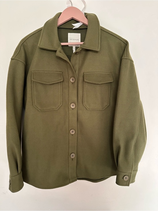 AVEC LES FILLES Jackets & Blazers - Avec Les Filles Olive Utility Jacket with Chest Pockets